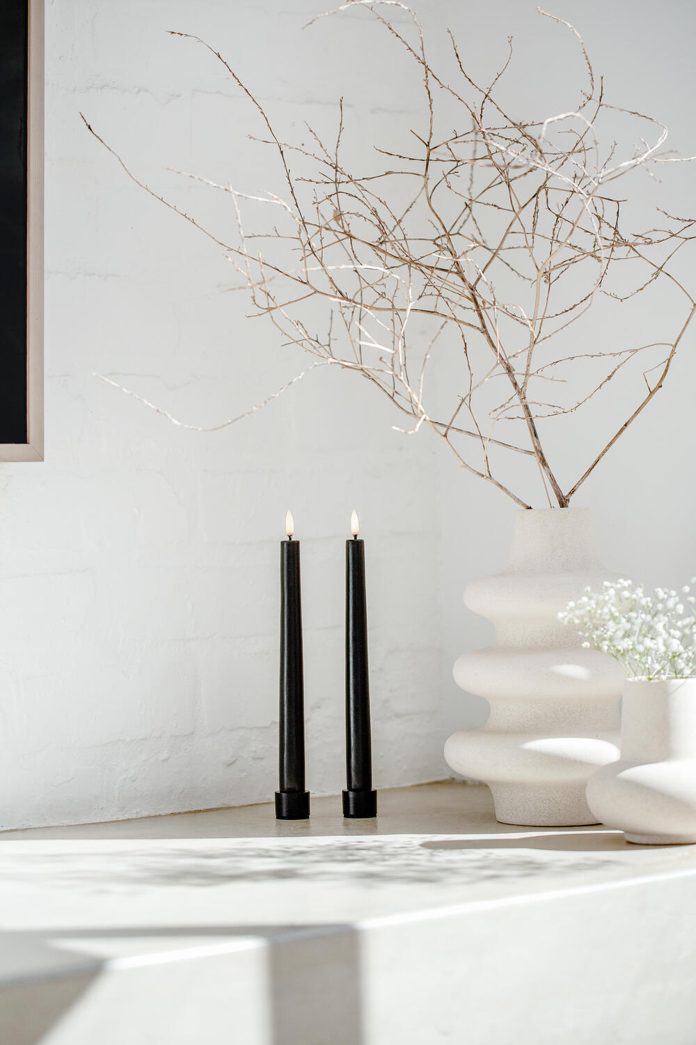 Taper lysestager, Matte Black - 2 stk.